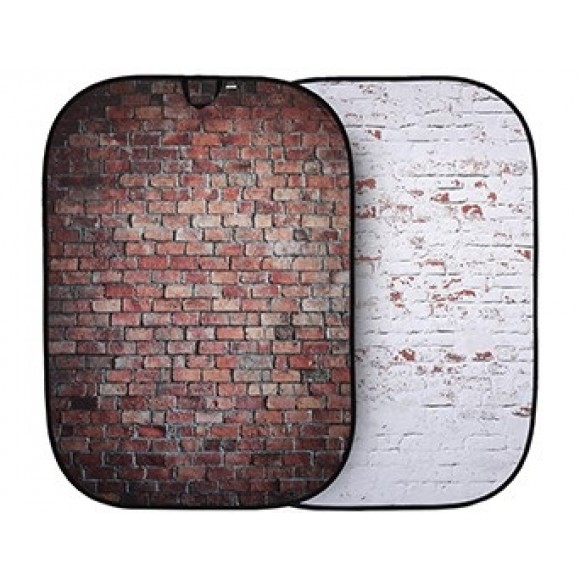 Lastolite Urban Collapsible Background 1.5x2.1m Classic Red/Distressed White Brick LB5706